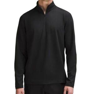 Lululemon Soft Jersey 1/2 Zip Long Sleeve Activewear T-Shirt Black Medium